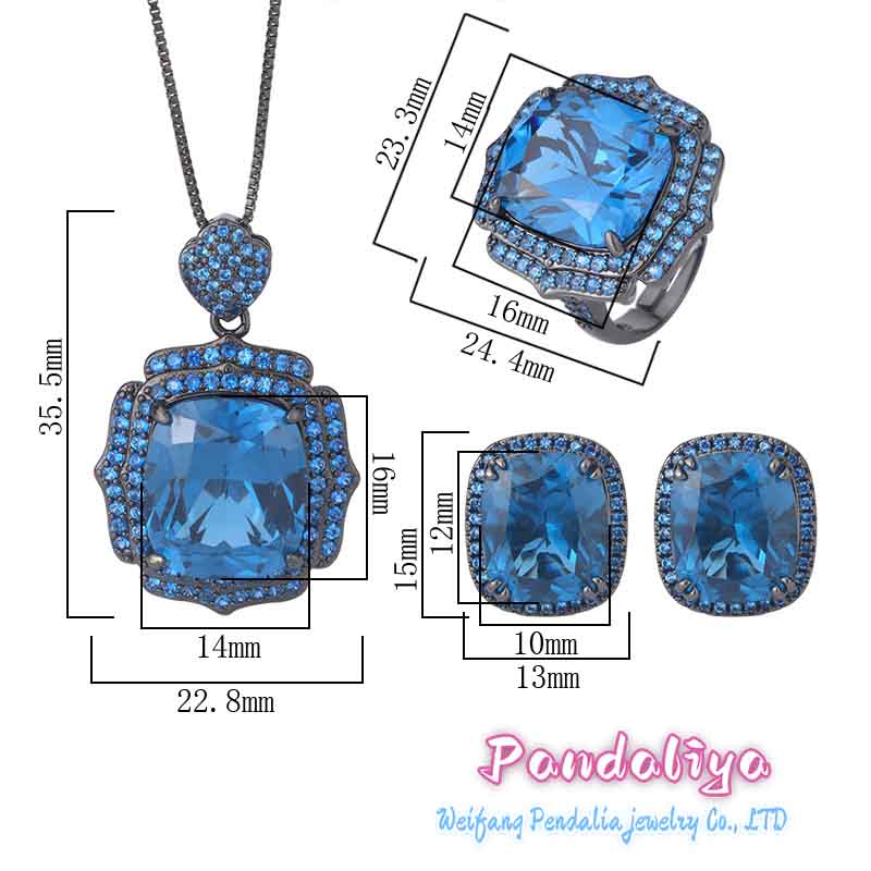 A unique imitation blue Spinel set, with distinct personality, showcasing a fashion taste that stands out from the crowd, achieving a unique style!