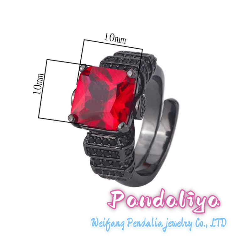 Simulated Gemstone Ring: Full of Personality, Unique Design, Black Gold Material Showcasing Fashion Taste, Displaying Unique Charm.