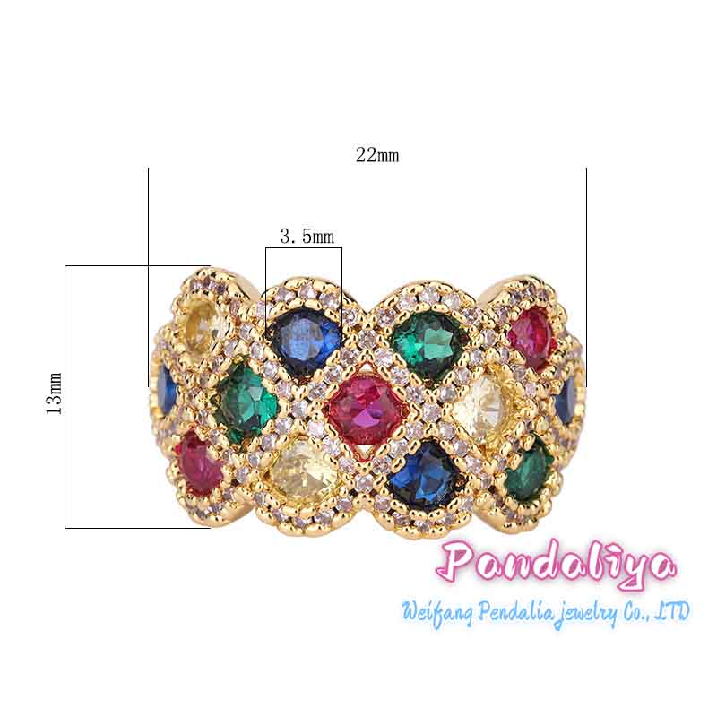 Colorful hues, luxurious 18k gold-plated ring, exuding nobility and elegance, adding a touch of vibrant color to your look!