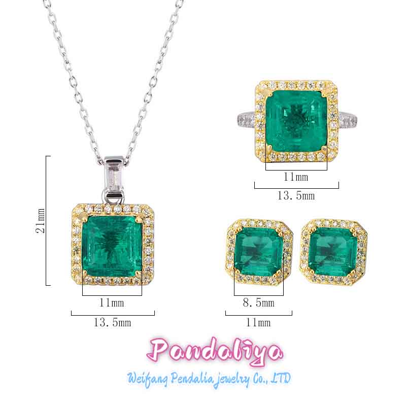 Colorful Gemstone Set, Princess Cut Design, a Timeless Classic, Showcasing Unparalleled Luxury and Charm, Captivating Hearts and Minds.