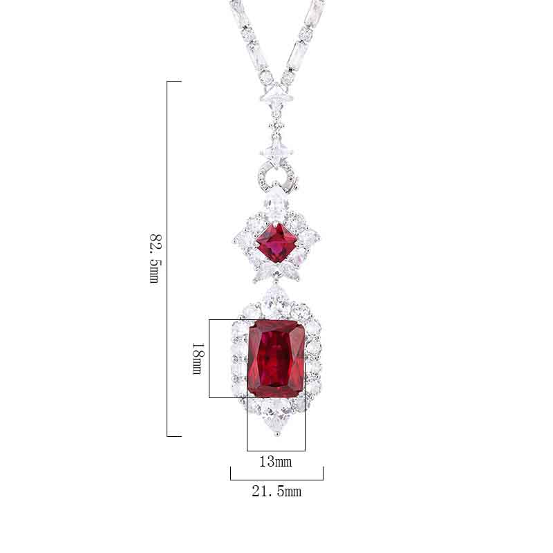 A simulated gemstone necklace with a square design, exuding an aura of affordable luxury. It dazzles and captivates, making you the center of attention.