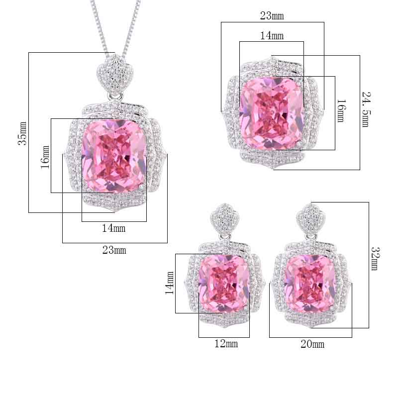 Luxurious Pink Diamond Set: Ring, Necklace, Earrings, awakening the romantic sentiments deep within your heart.