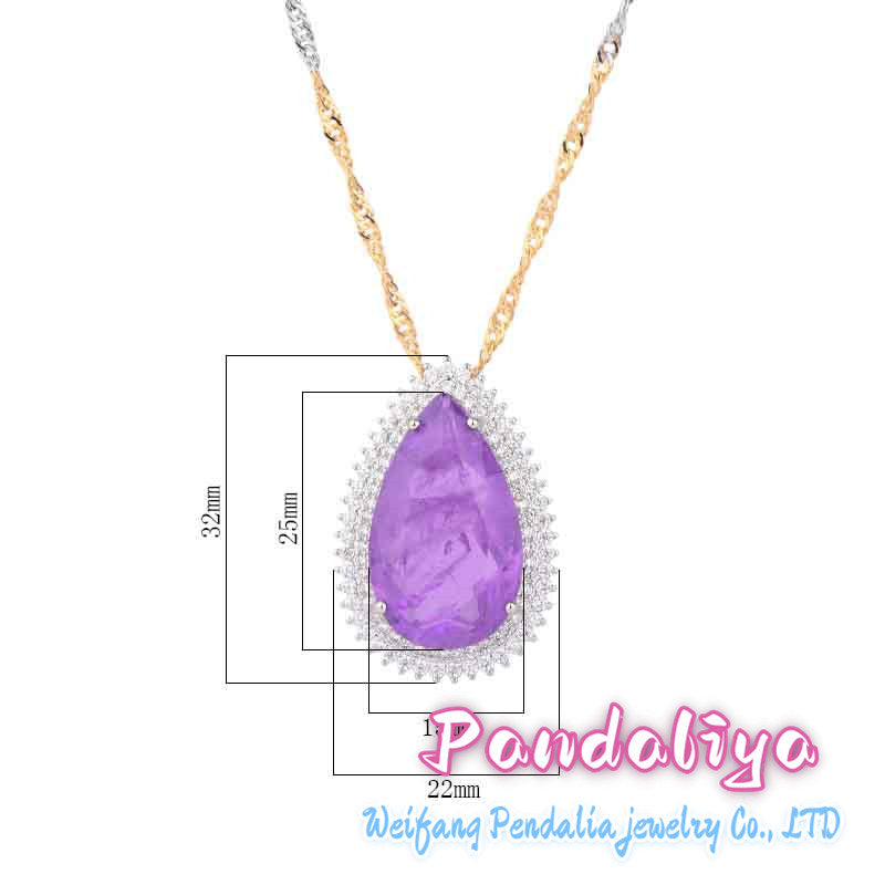 Colorful Gemstone Necklace, Teardrop Design: Classic and Elegant  This colorful gemstone necklace, featuring a teardrop design, exudes timeless elegance, showcasing your refined taste and charming demeanor, making you the epitome of fashion.