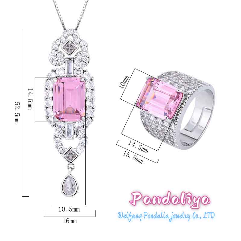 Pink Diamond Ring and Necklace Set, Light and Beautiful, Showcasing a Fresh and Youthful Aura. Exclusive Promotion, Don't Miss Out on the Special Offers!