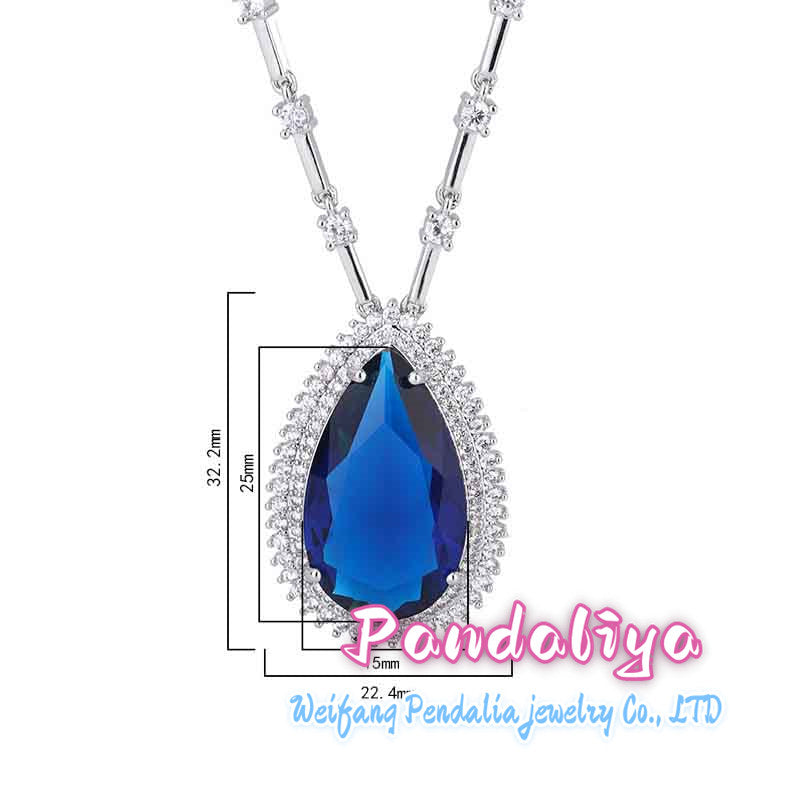 Classic Large Droplet Necklace: Exquisite design, magnificent brilliance, showcasing your noble temperament, achieving the splendid elegance at the party.