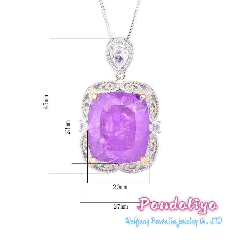 20mm×23mm  Mysterious violet necklace, boasting an elegant and luxurious color. Enhanced with oversized teardrop diamonds, it shines even brighter. Your must-have necklace.