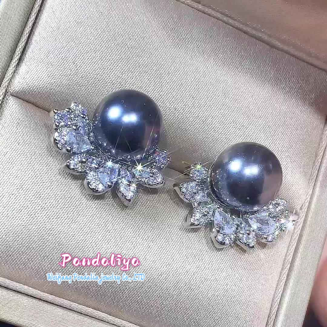 Shining Debut! New Pearl Stud Earrings with Diamonds, Elevating Your Elegance!