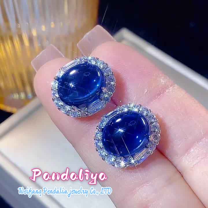 Blue spinel Set, Diamond-Encrusted, Radiates Charm, Exuding Fascinating Allure, Emitting Dazzling Brilliance, Achieving Your Fashionable Choice!