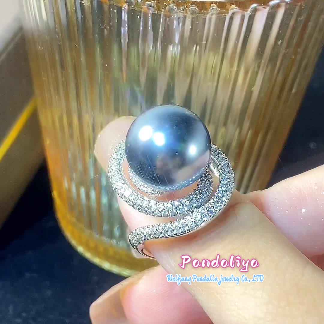 14mm large-sized pearl ring, with clean and stylish lines, showcasing personal taste, it becomes the representative choice of fashion trends.