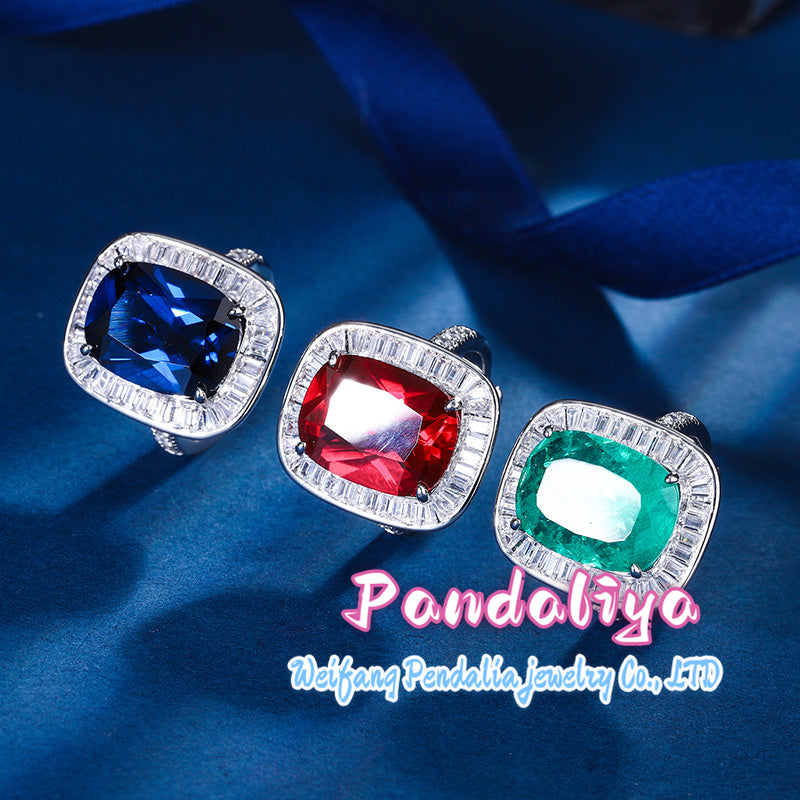 Colored Gemstone Ring: Featuring a simple yet classic style, showcasing exquisite beauty, and exuding a unique sense of fashion charm, making you the center of attention.