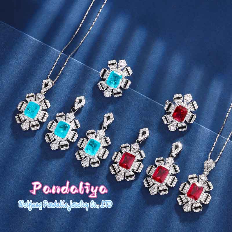 Imitation Gemstone Set: Retro design, light luxury temperament, dazzling colorful gems, showcasing unique charm, becoming the center of attention.