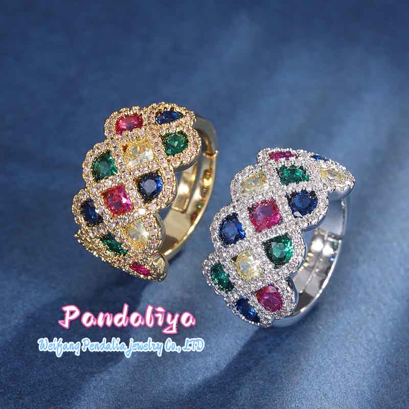 Colorful hues, luxurious 18k gold-plated ring, exuding nobility and elegance, adding a touch of vibrant color to your look!