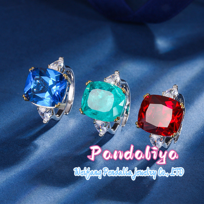 Colored Gemstone Ring: Embracing a simple and classic style, it exudes exquisite beauty, showcasing a unique fashion charm that makes you the center of attention.