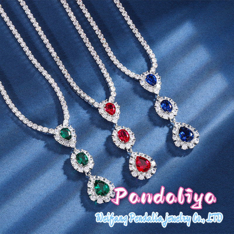 Gemstone necklace, with its fashionable design and versatile style, effortlessly complements various outfits, showcasing your fashion taste and personality!