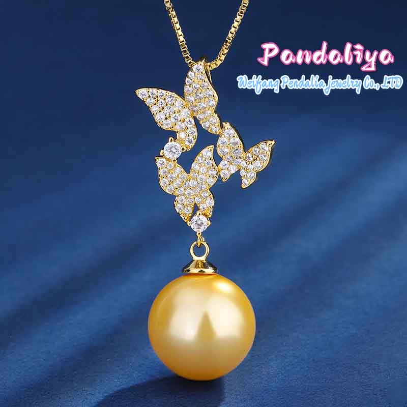 Golden Pearl Ensemble, meticulously handcrafted with diamond inlays, inspired by butterflies, showcasing unique charm and elegant demeanor.