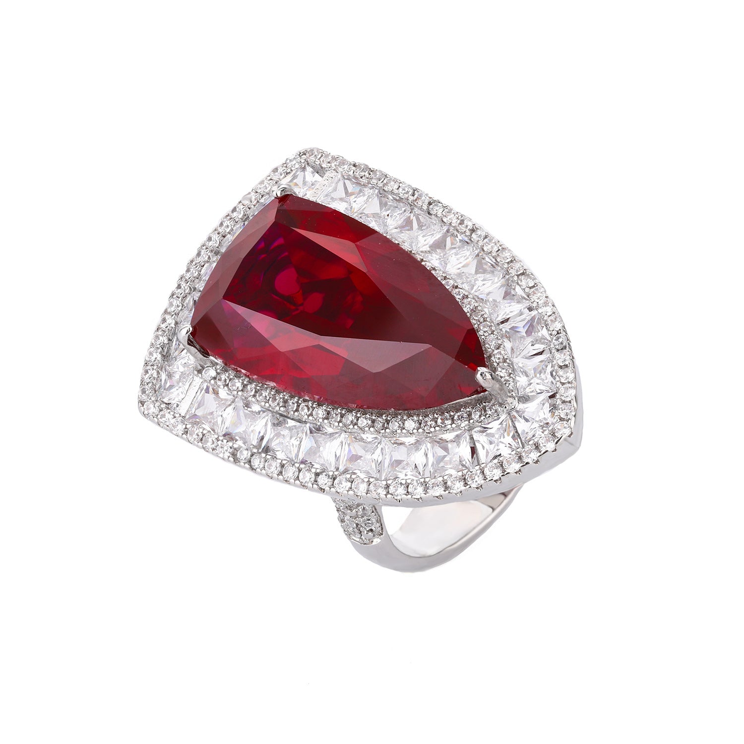 Personality Color Gemstone Ring: Light luxury design, exuding fashionable charm, embellished with colored gemstones, showcasing unique taste!