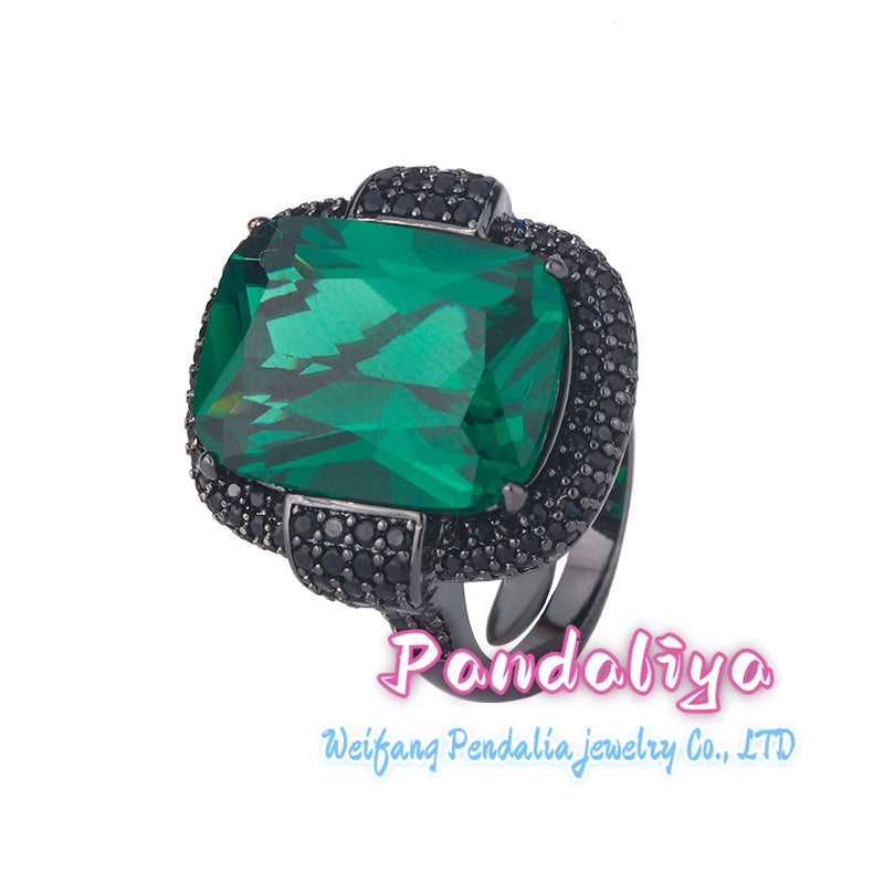 Colorful Gemstone Ring: Luxurious and Elegant, Magnificently Radiant. The colorful gemstones emit charming brilliance, while the black gold material adds a touch of nobility to your demeanor.