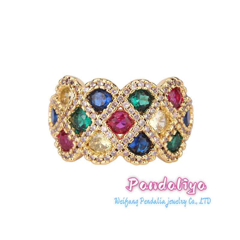 Colorful hues, luxurious 18k gold-plated ring, exuding nobility and elegance, adding a touch of vibrant color to your look!