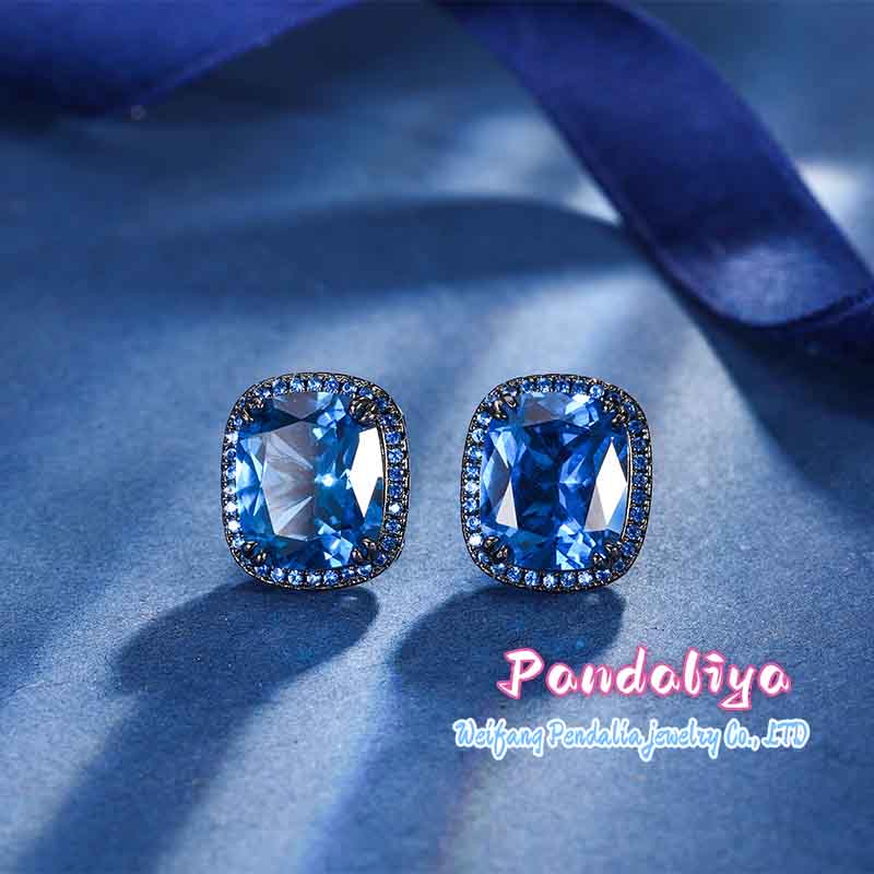 A unique imitation blue Spinel set, with distinct personality, showcasing a fashion taste that stands out from the crowd, achieving a unique style!