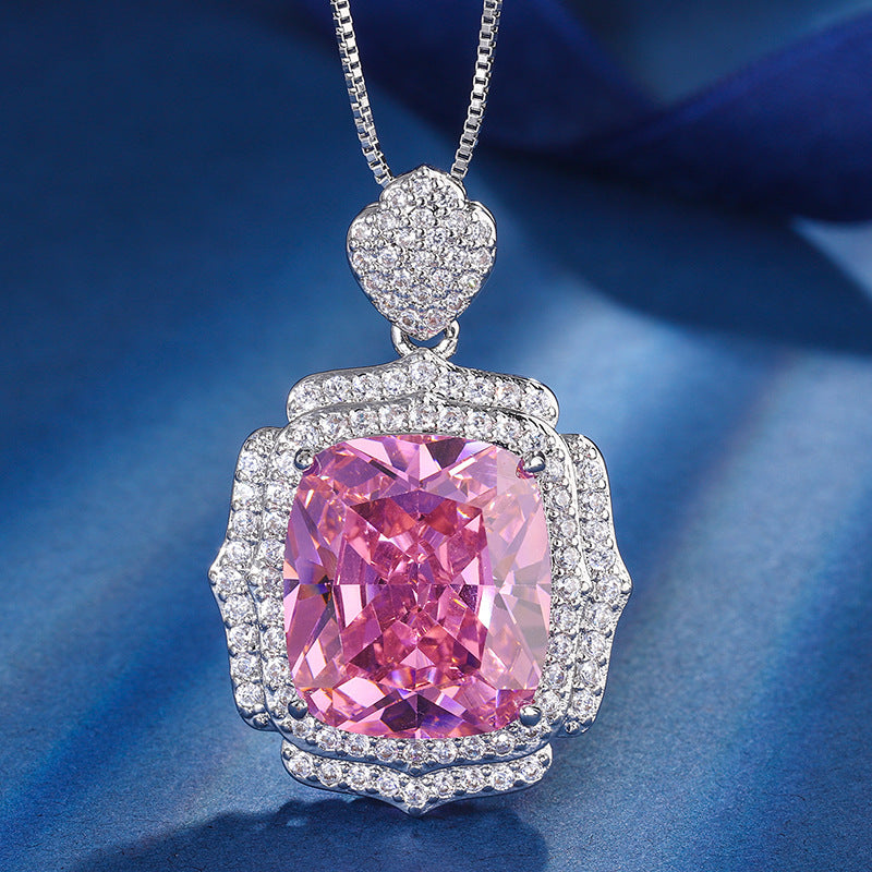 Luxurious Pink Diamond Set: Ring, Necklace, Earrings, awakening the romantic sentiments deep within your heart.