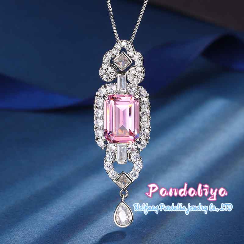 Pink Diamond Ring and Necklace Set, Light and Beautiful, Showcasing a Fresh and Youthful Aura. Exclusive Promotion, Don't Miss Out on the Special Offers!