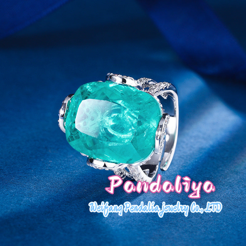 Colored Gemstone Ring: Classic style, light luxury design, showcasing elegant splendor, achieving dazzling beauty of fashion.