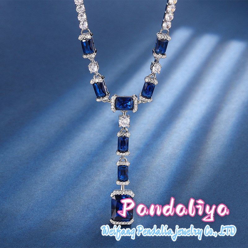 Gemstone Necklace, Exquisite Diamond Setting, Exuding Noble Elegance, Demonstrating Exceptional Taste and Prestigious Identity!