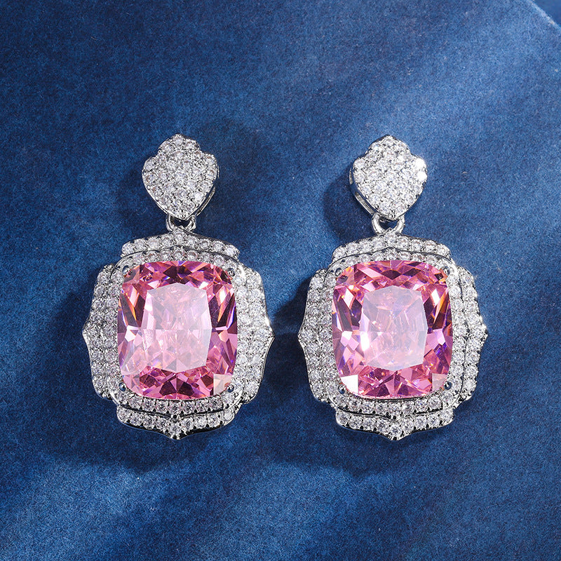 Luxurious Pink Diamond Set: Ring, Necklace, Earrings, awakening the romantic sentiments deep within your heart.