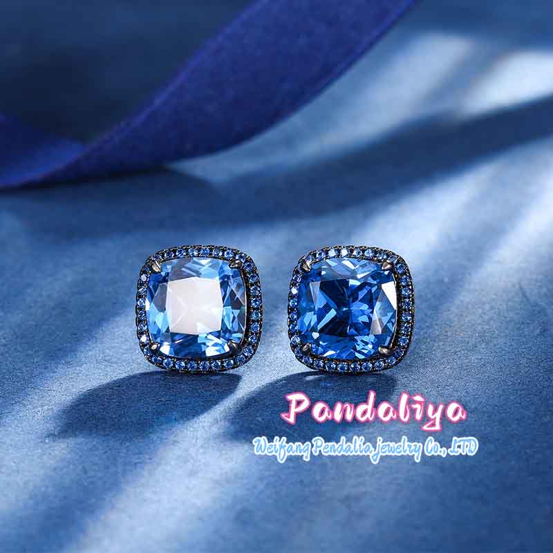 Black gold imitation blue spinel set, creating a fashionable personality, showcasing unique charm, achieving your own fashion legend!