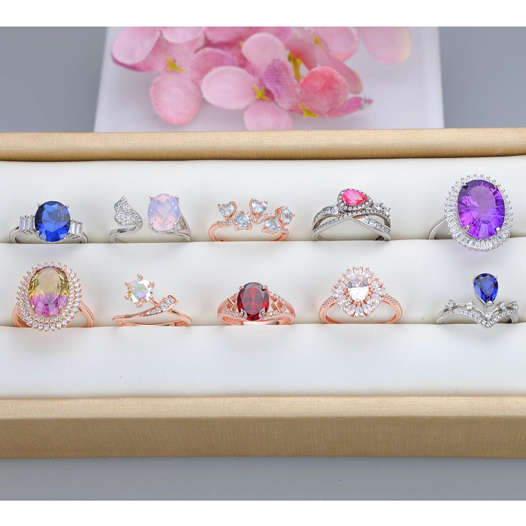 NO.10 [Customer wholesale price] S925 silver made natural gemstone ring,A total of 10 products, enough 10 or more to get 30% off