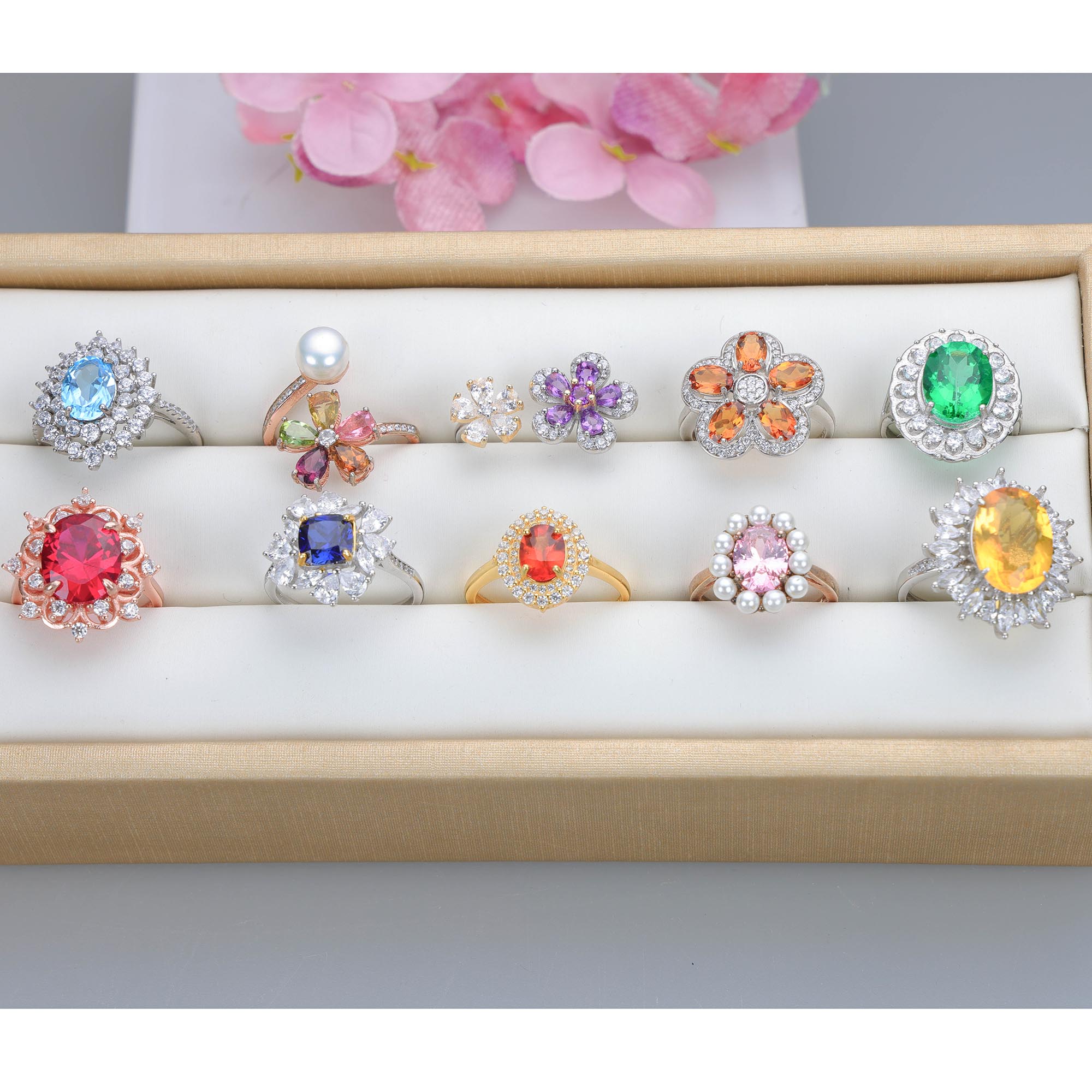 NO.49 [Customer wholesale price] S925 silver made natural gemstone ring,A total of 10 products, enough 10 or more to get 30% off