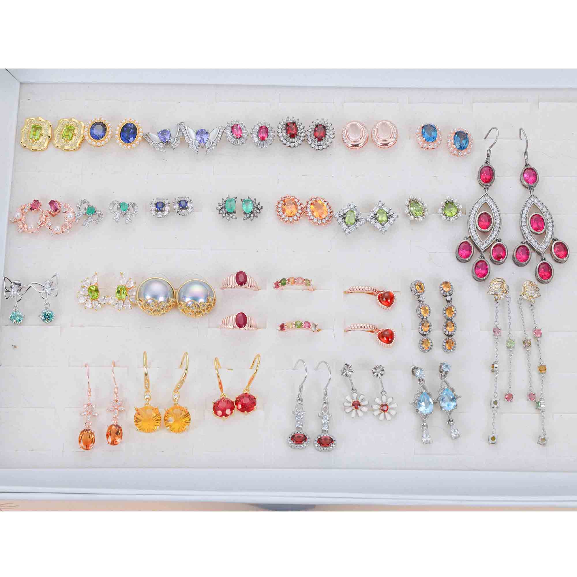 NO.1 [Customer wholesale price] S925 Silver natural Jewel earrings, a total of 29 products, buy more than 10 can get 30% discount