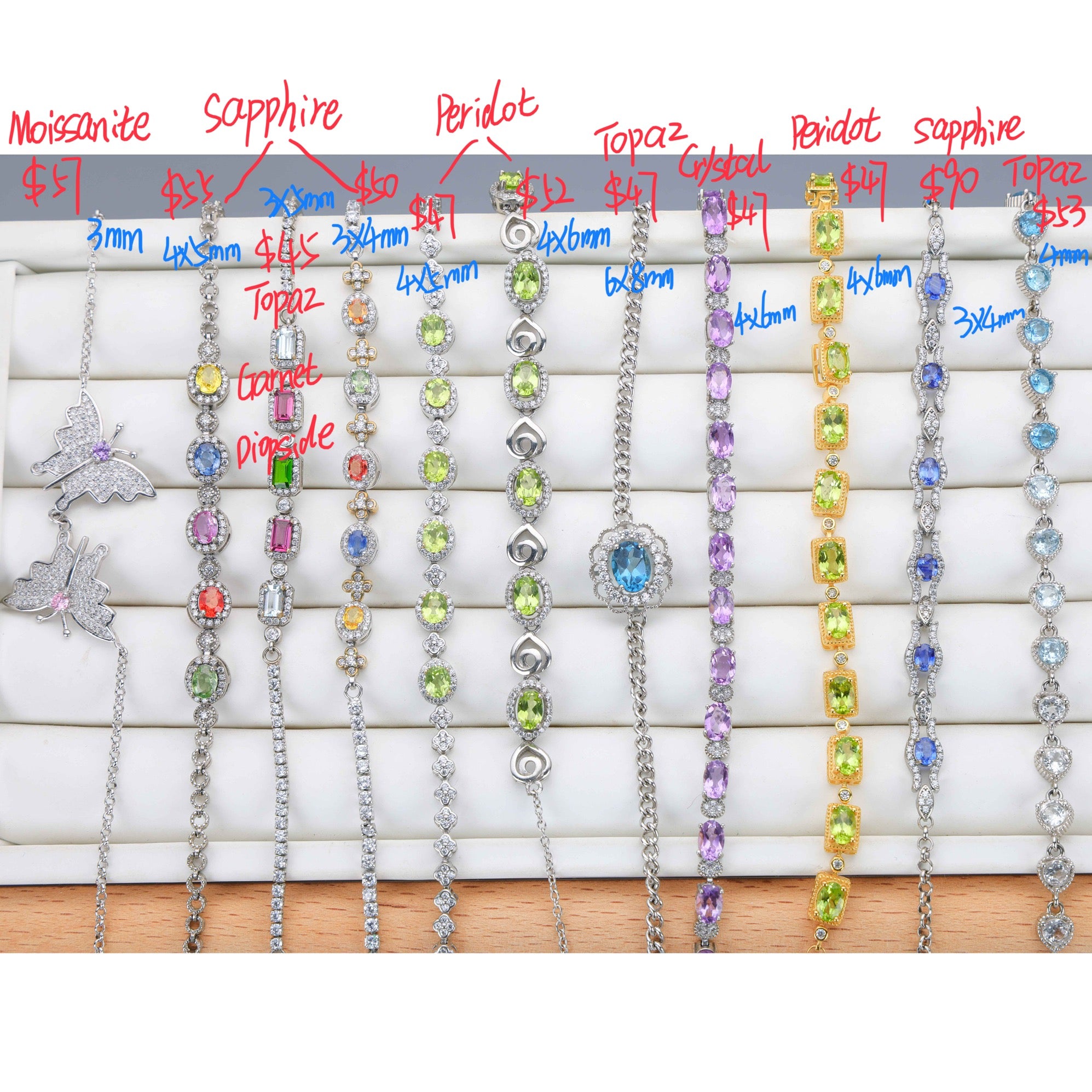 NO.1[Customer wholesale price] S925 Silver natural Jewel bracelet, a total of 11 products, buy more than 10 can get 30% discount