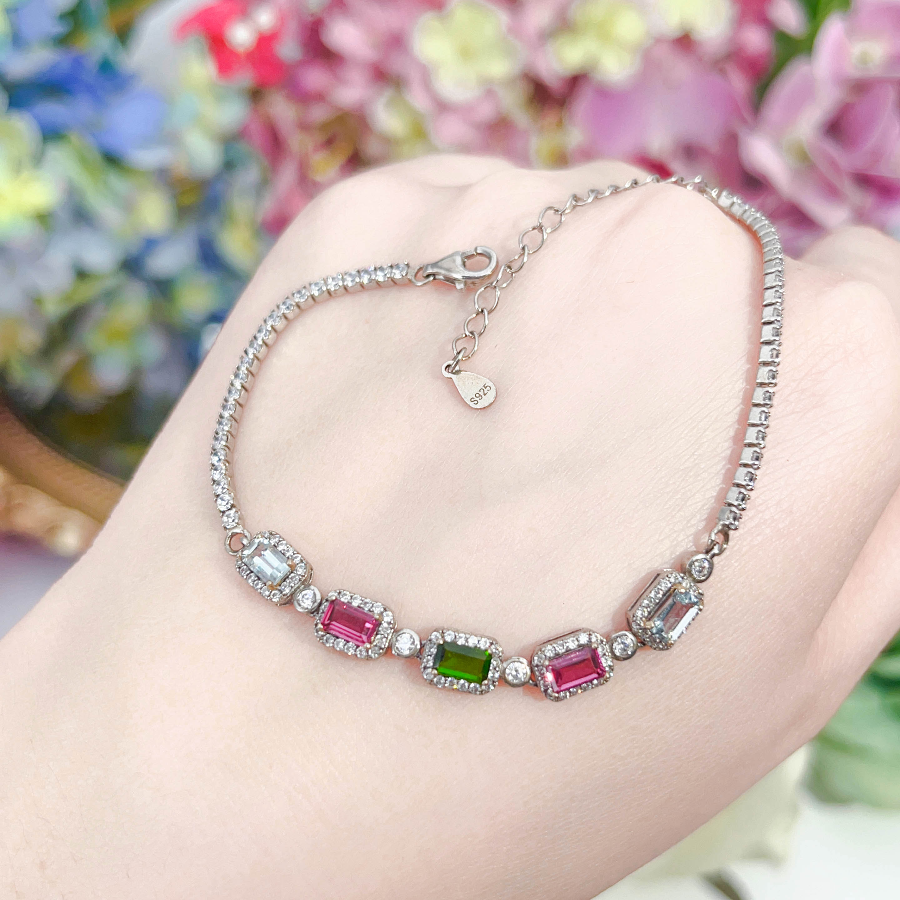 NO.1[Customer wholesale price] S925 Silver natural Jewel bracelet, a total of 11 products, buy more than 10 can get 30% discount