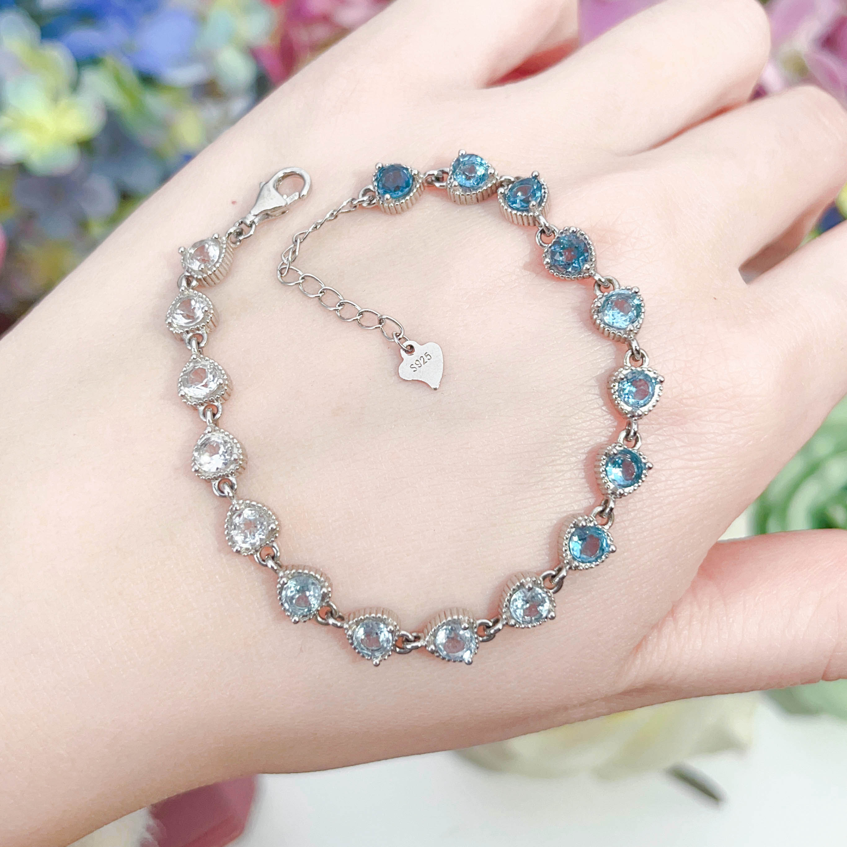 NO.1[Customer wholesale price] S925 Silver natural Jewel bracelet, a total of 11 products, buy more than 10 can get 30% discount