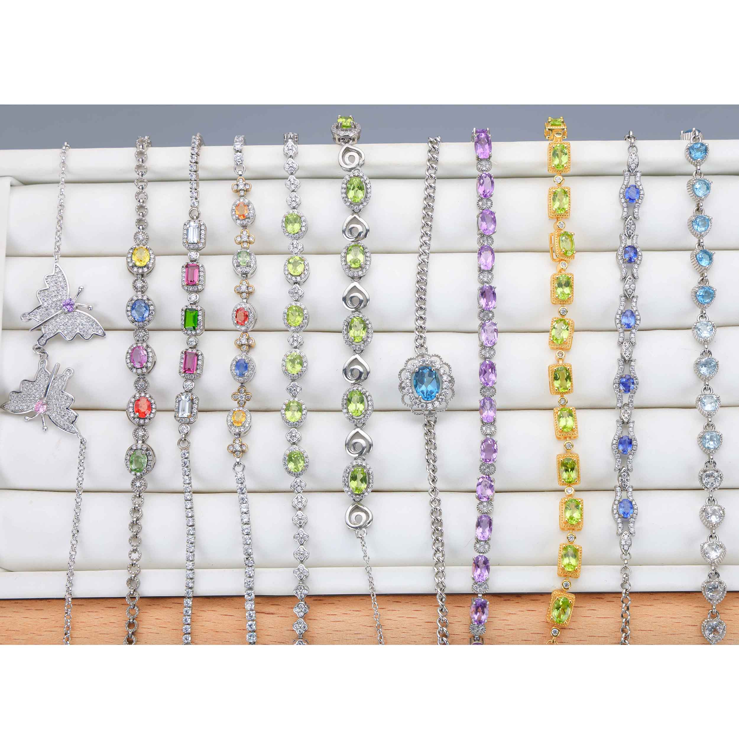 NO.1[Customer wholesale price] S925 Silver natural Jewel bracelet, a total of 11 products, buy more than 10 can get 30% discount