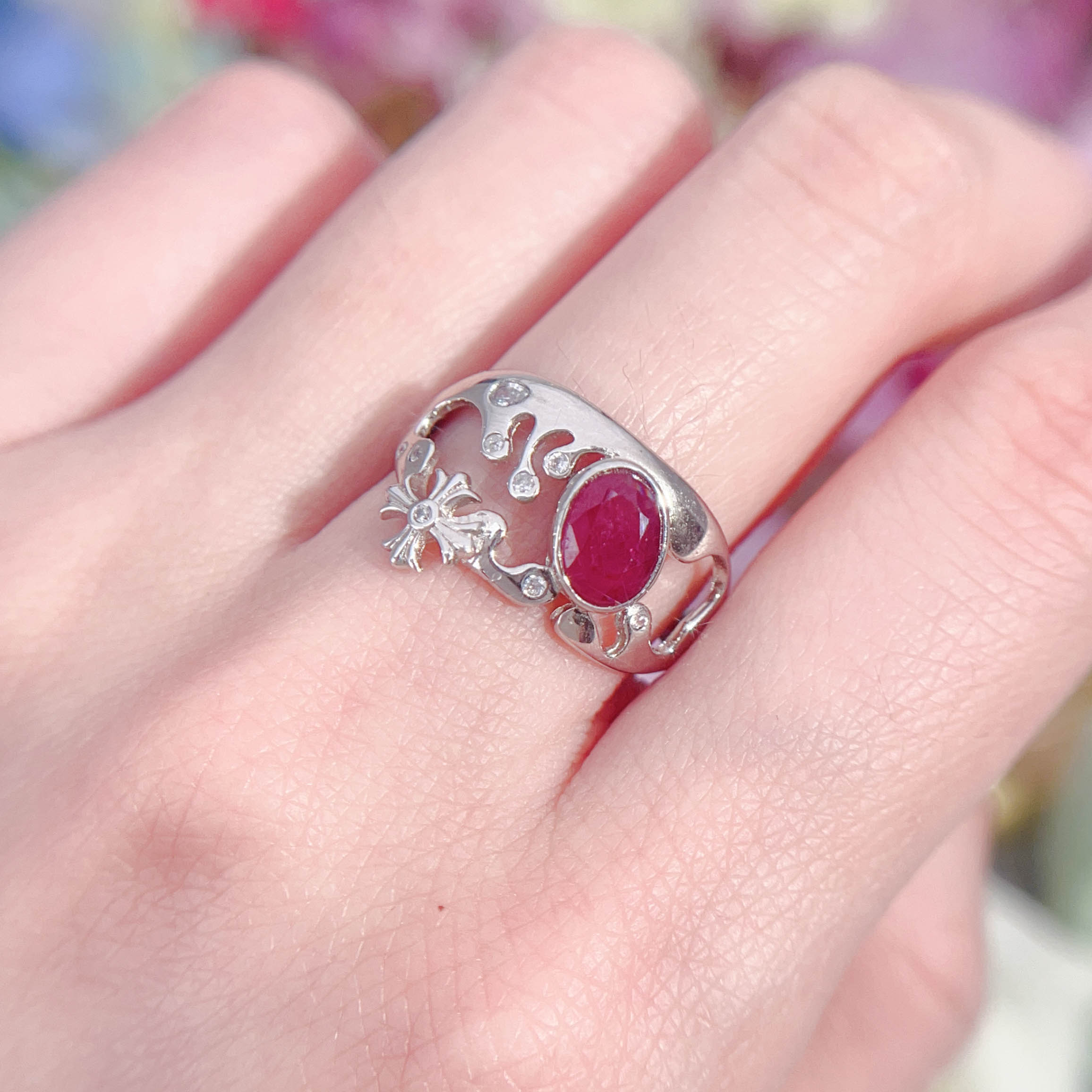 NO.8 [Customer wholesale price] S925 silver made natural gemstone ring,A total of 10 products, enough 10 or more to get 30% off