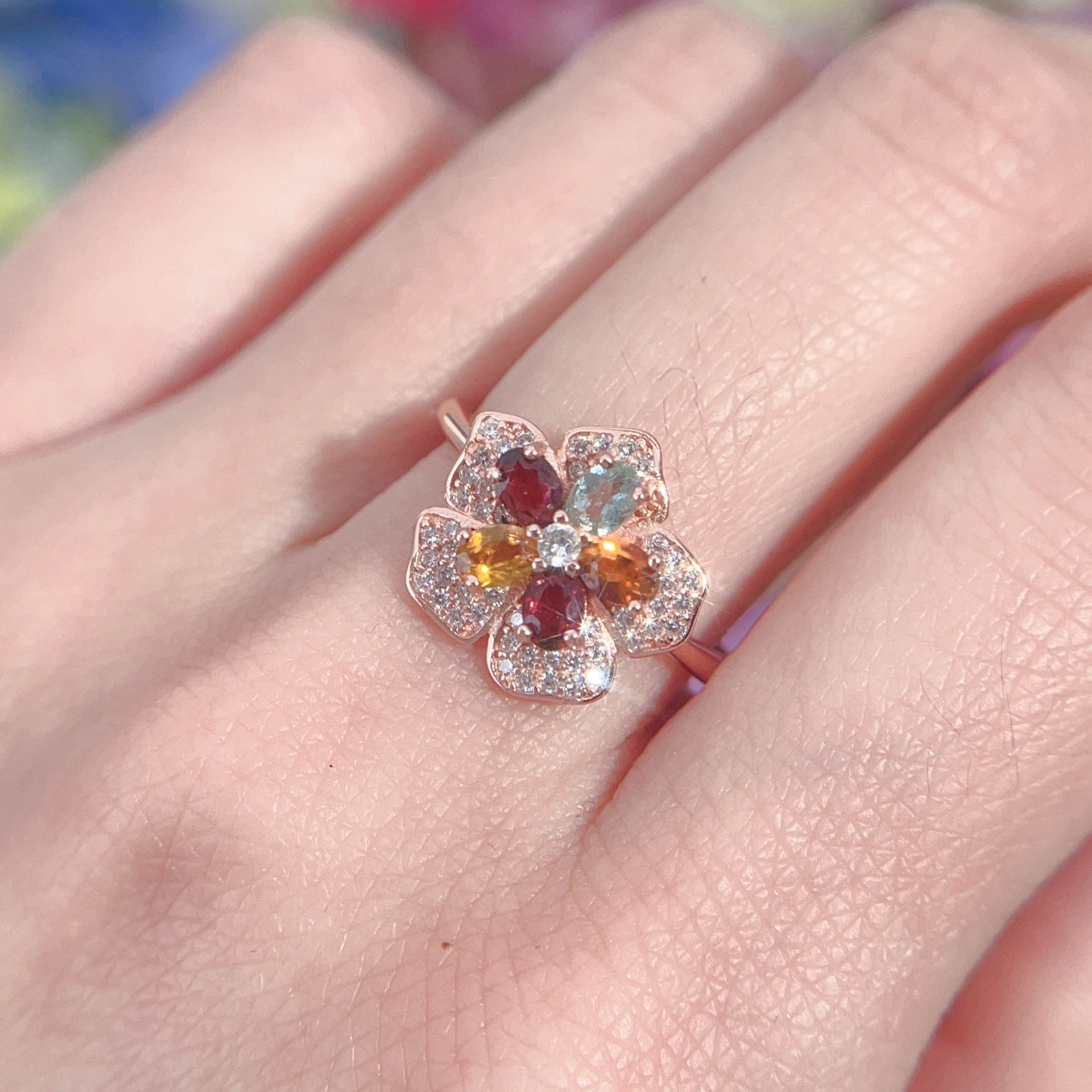 NO.6 [Customer wholesale price] S925 silver made natural gemstone ring,A total of 10 products, enough 10 or more to get 30% off