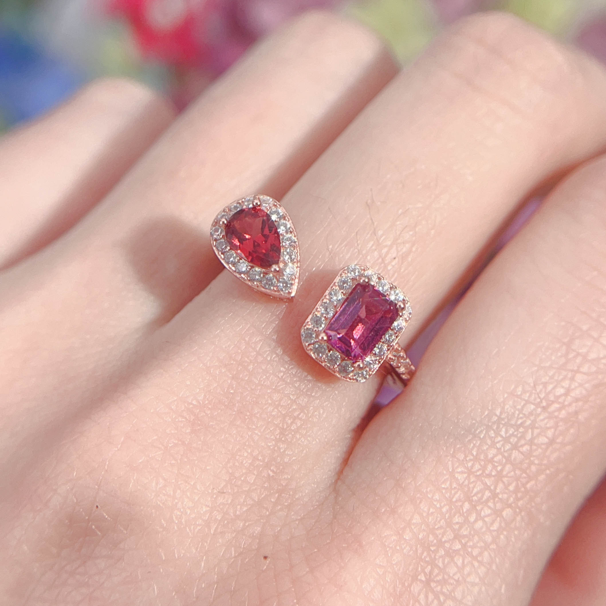 NO.24 [Customer wholesale price] S925 silver made natural gemstone ring,A total of 10 products, enough 10 or more to get 30% off