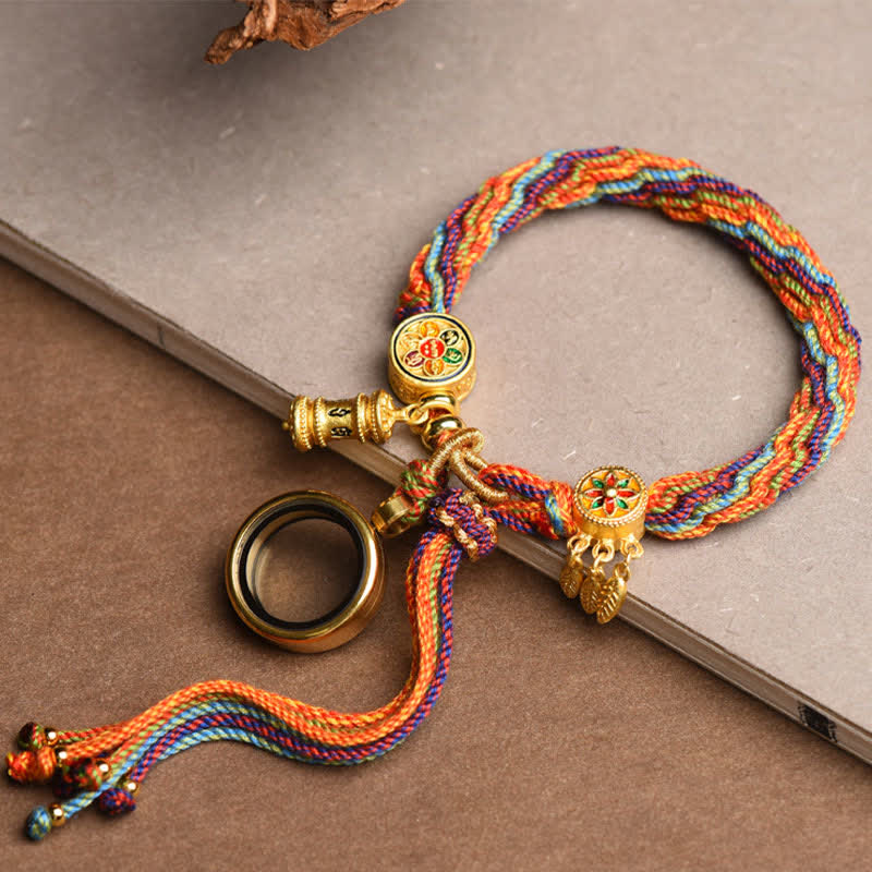 pandaliya Tibetan Om Mani Padme Hum Dreamcatcher Luck Colorful Reincarnation Knot String Bracelet