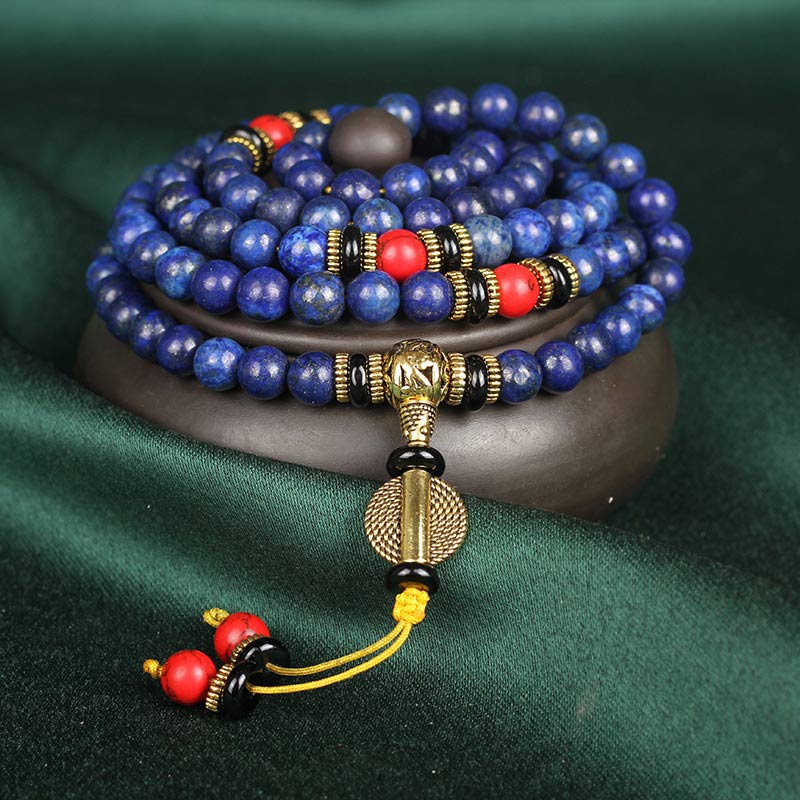 pandaliya Tibetan Mala Lapis Lazuli Positive Bracelet