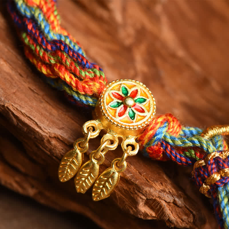 pandaliya Tibetan Om Mani Padme Hum Dreamcatcher Luck Colorful Reincarnation Knot String Bracelet