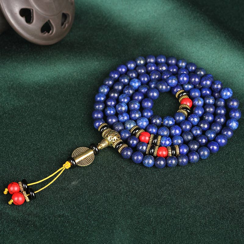 pandaliya Tibetan Mala Lapis Lazuli Positive Bracelet