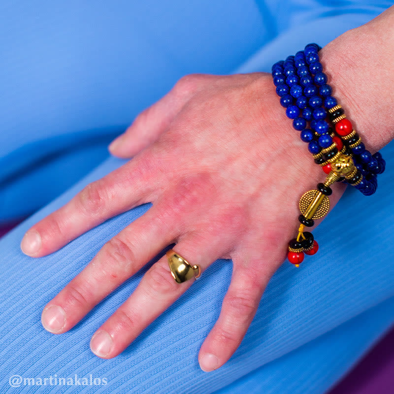 pandaliya Tibetan Mala Lapis Lazuli Positive Bracelet