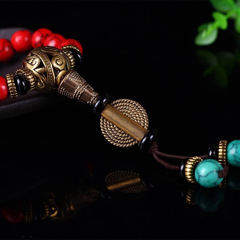 pandaliya Tibetan Mala Red Turquoise Lucky Necklace Bracelet