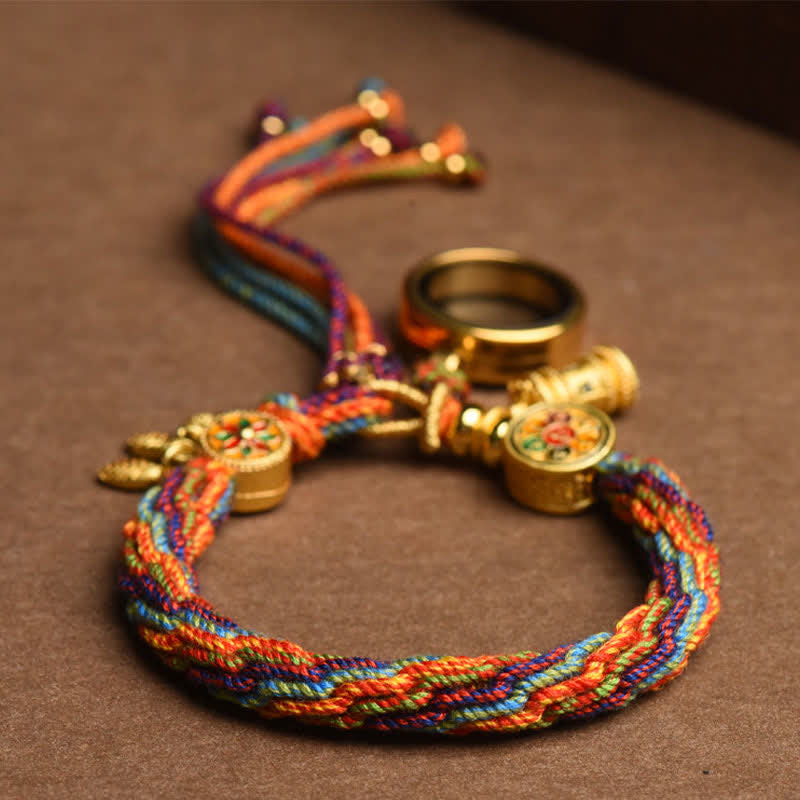 pandaliya Tibetan Om Mani Padme Hum Dreamcatcher Luck Colorful Reincarnation Knot String Bracelet