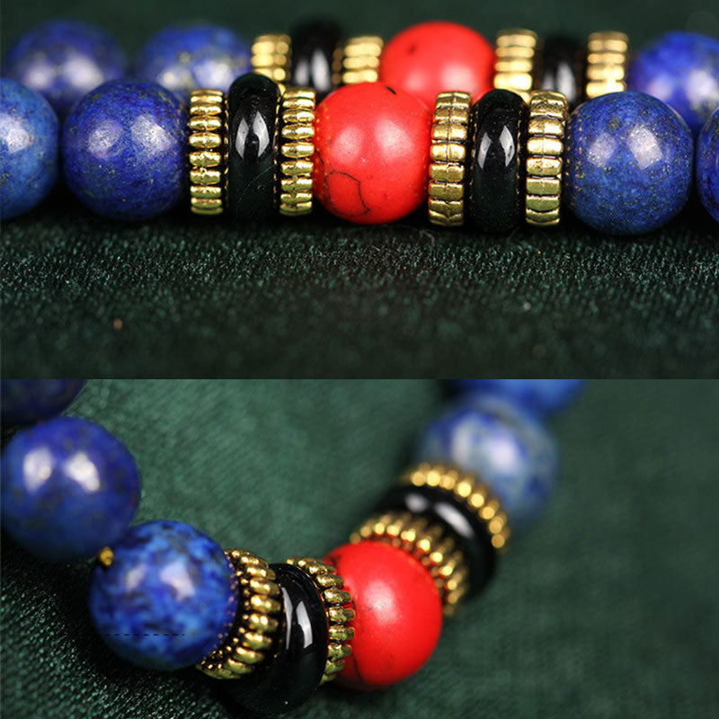 pandaliya Tibetan Mala Lapis Lazuli Positive Bracelet