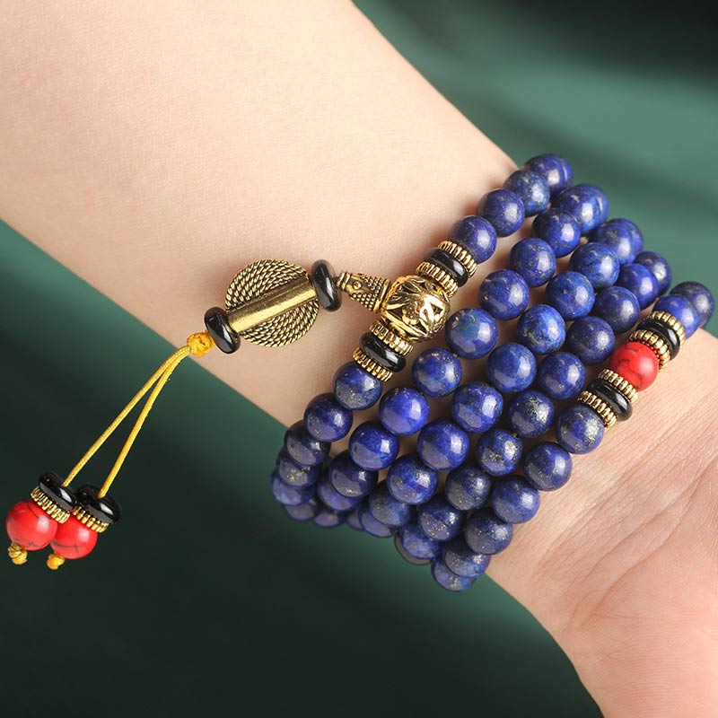 pandaliya Tibetan Mala Lapis Lazuli Positive Bracelet