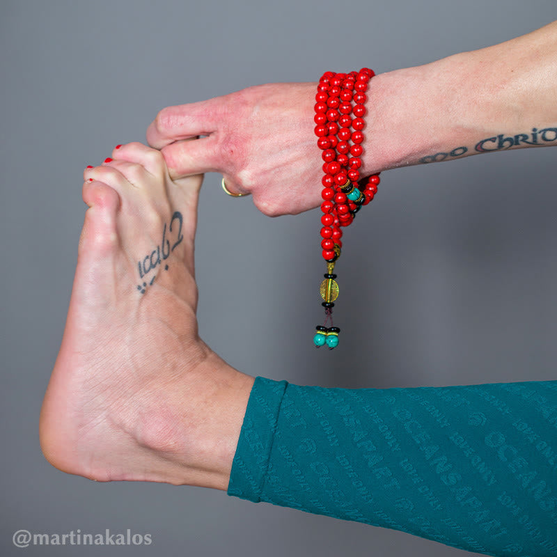 pandaliya Tibetan Mala Red Turquoise Lucky Necklace Bracelet