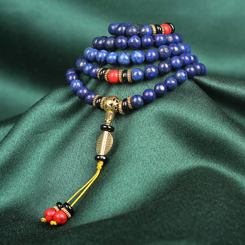 pandaliya Tibetan Mala Lapis Lazuli Positive Bracelet